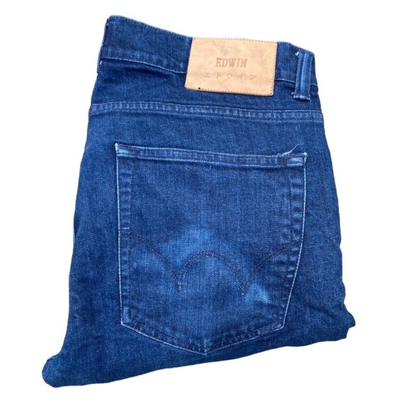 Vintage Edwin Jeans Size 34 ED-85 Slim Tappered Blue - Picture 3 of 9